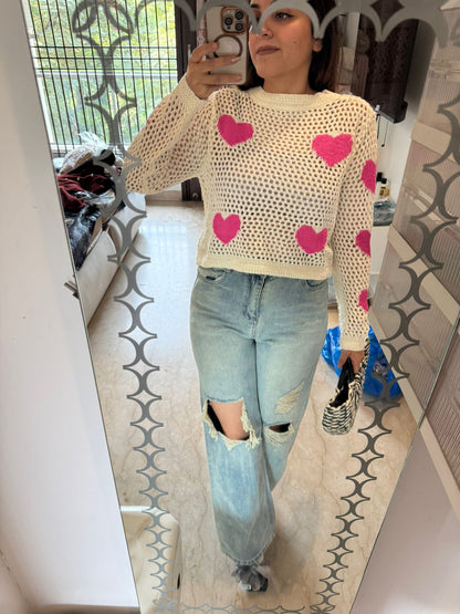 Heart croatia top AND Ribbed Denim