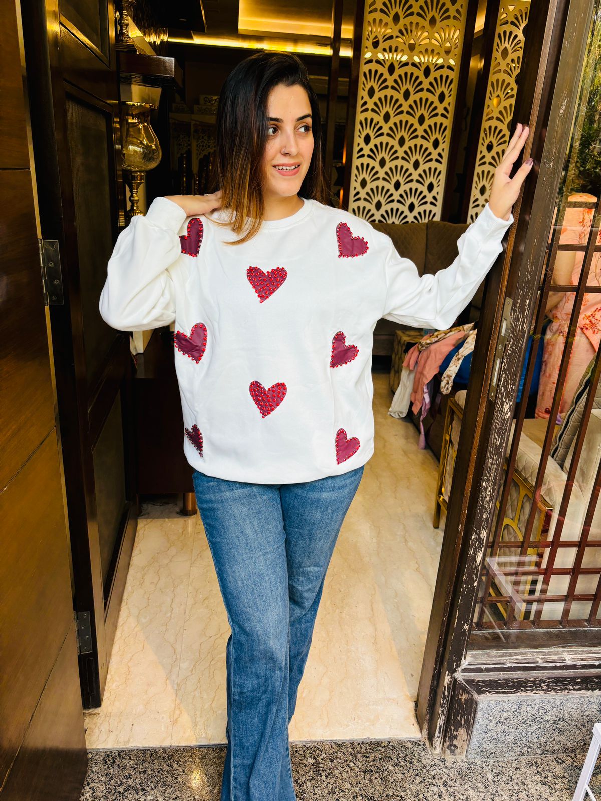 Stone hearts big size sweatshirt