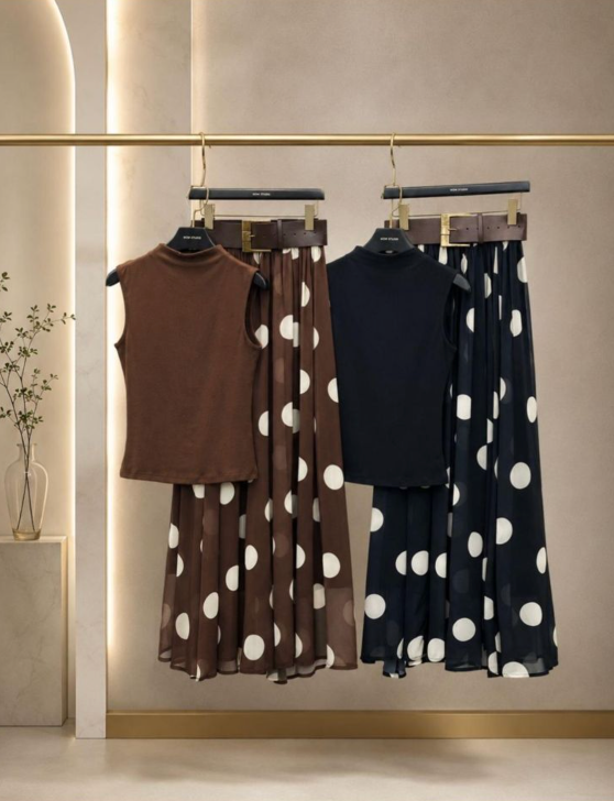 Monochrome Polka Dot Outfit