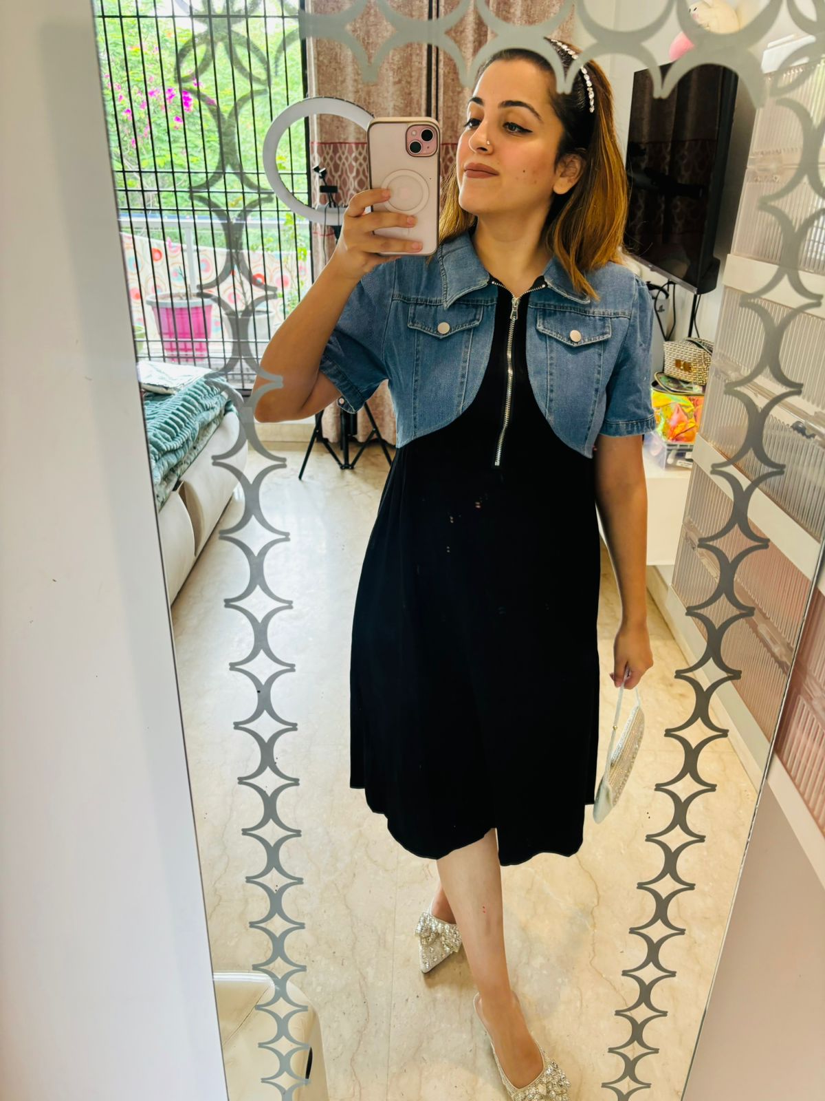 Denim Dress With Zip