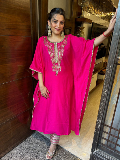 Hot Pink Mirror Embroidered Co-ord