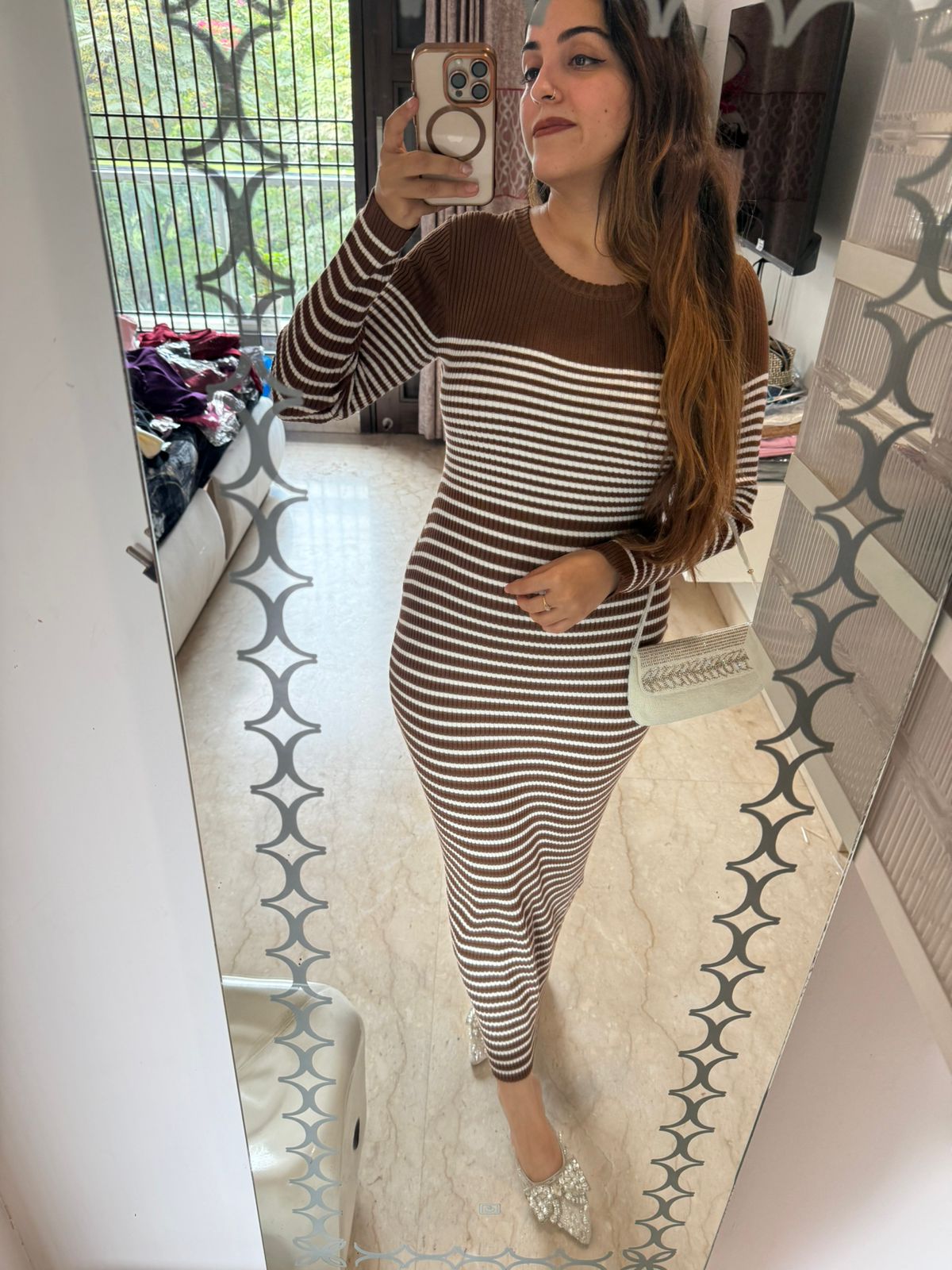 Stripes bodyfit winter dress