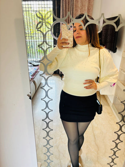 Pearl dovey sweater with baggy sleeves