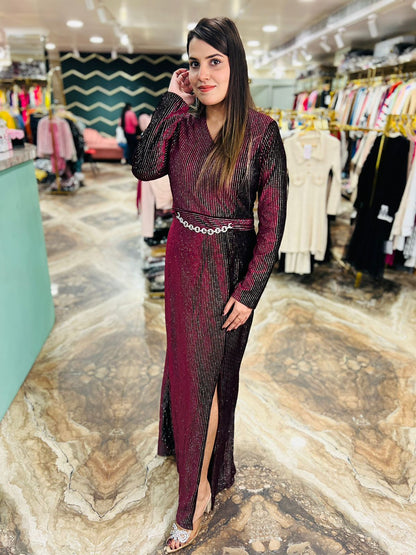 Velvet simmer long dress