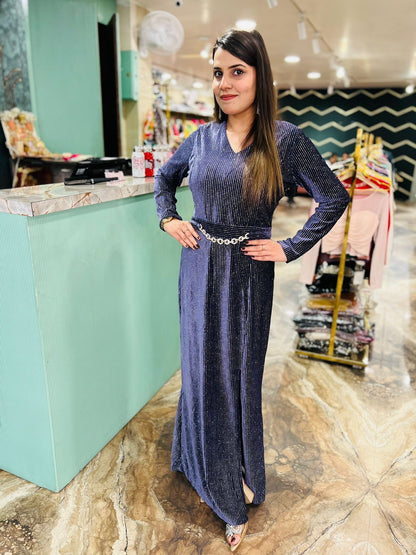 Velvet simmer long dress