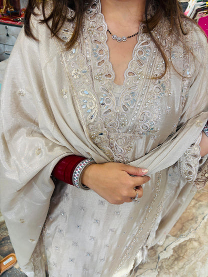 Pakistani cutwork with beautiful neckline