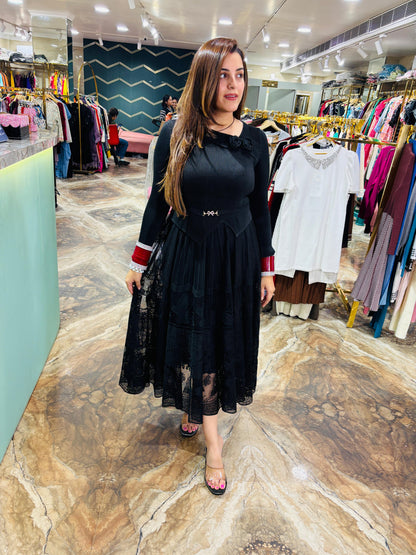 Rubina long net dress