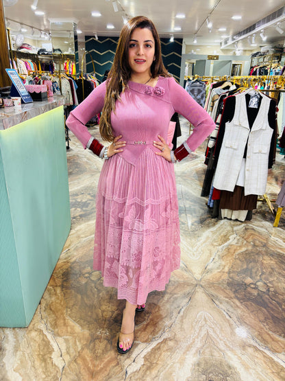 Rubina long net dress