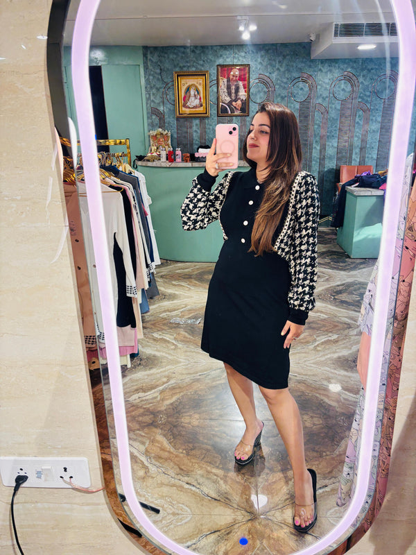 Raha Elegance Houndstooth Dress