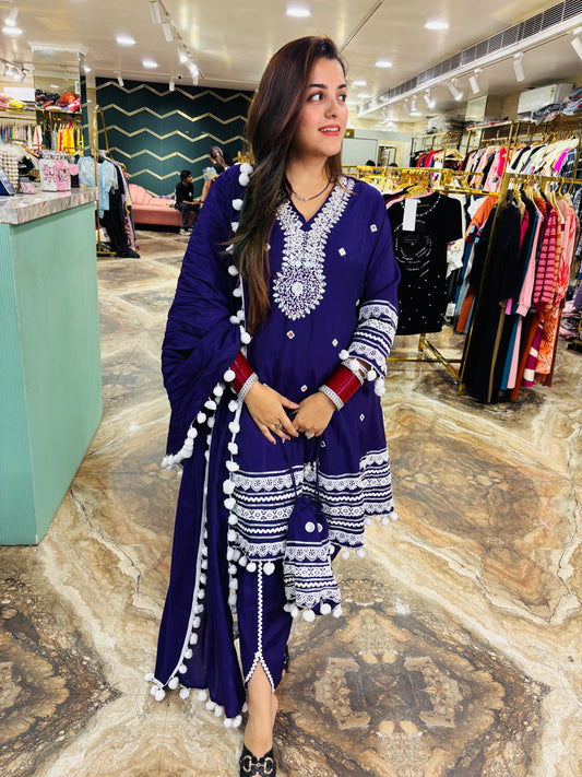 Mirror work potli suit