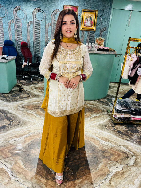 Three piece set consists of dupatta, shirt and pants