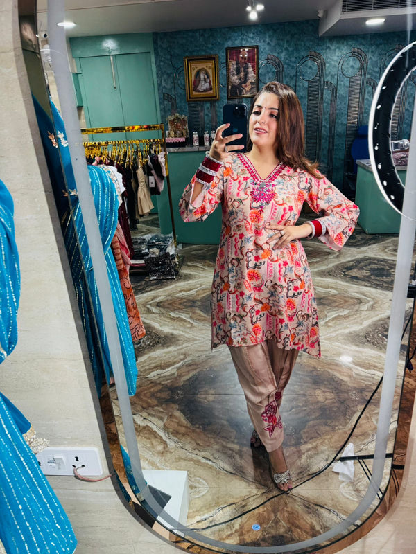 Olivia designer printed two pc set