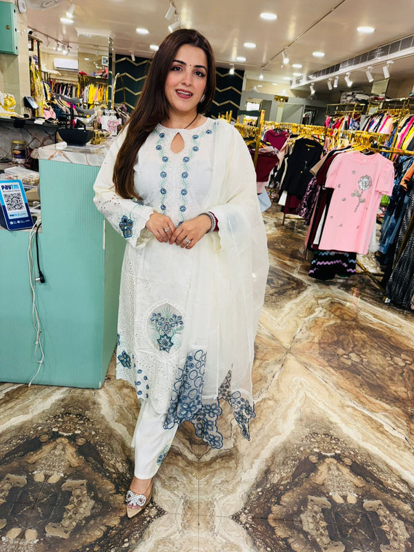 Eliza designer, embroidery suit with dupatta
