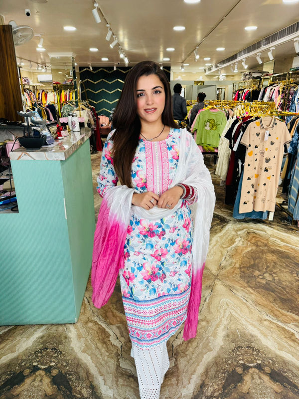 Blush Bloom Cotton Kurta Set