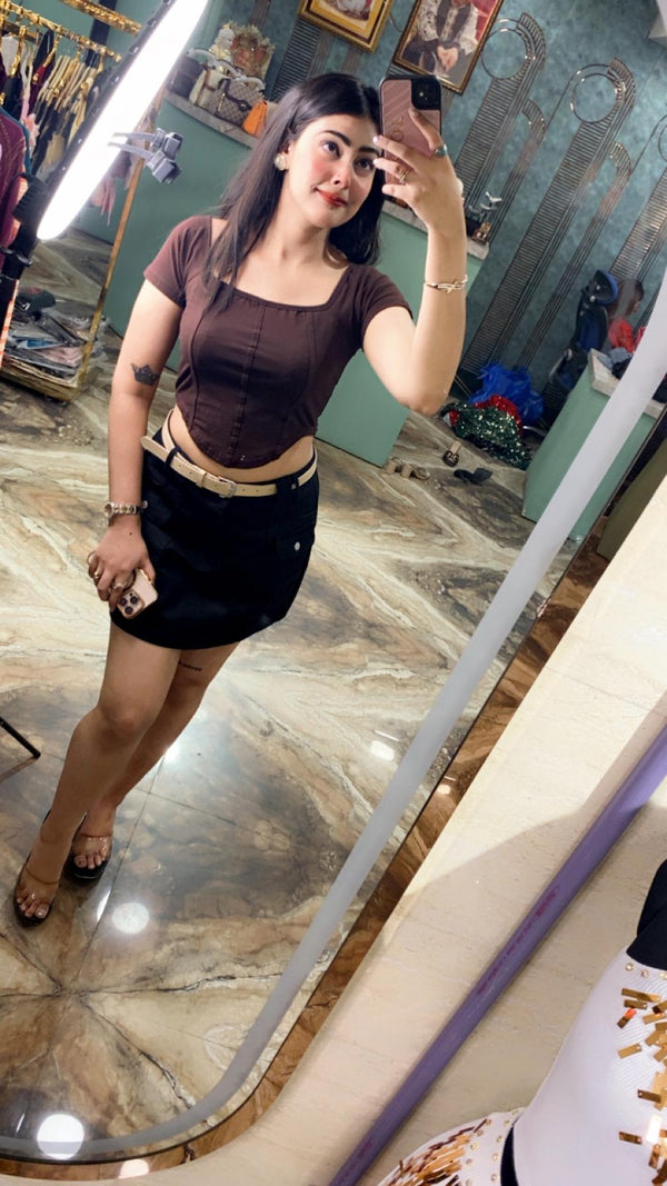 Chocolate brown crop top