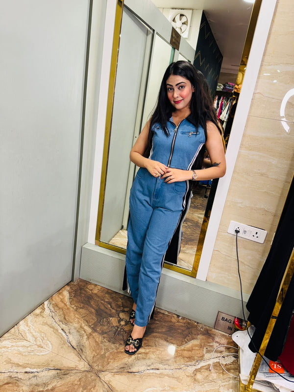 Denim Edge Zip Co-ord Set
