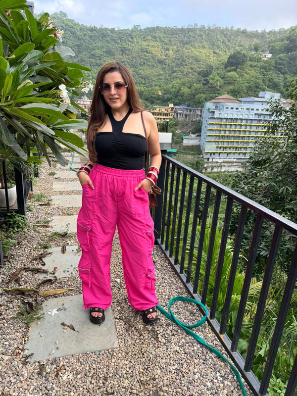 Fuchsia Rush Utility Cargo Pants