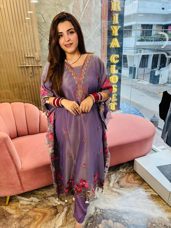 Lavender Bloom Kaftan Set