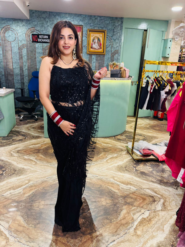 Drape Saree with designer blouse