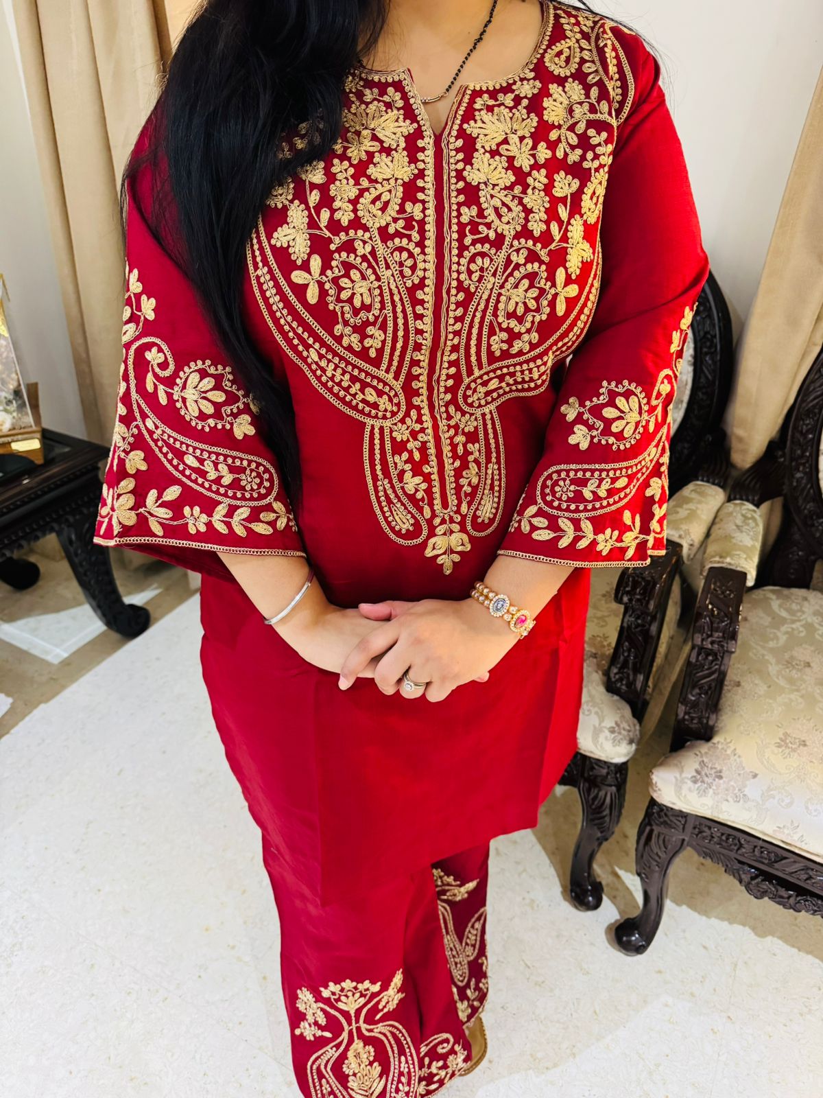 Embroidered Straight Kurta Set