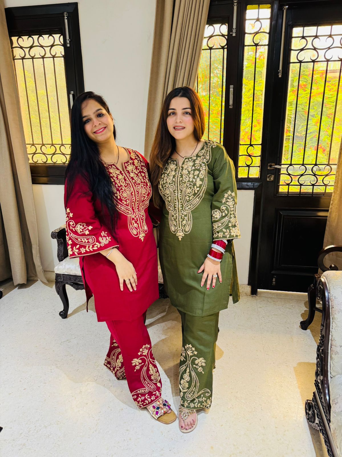 Embroidered Straight Kurta Set