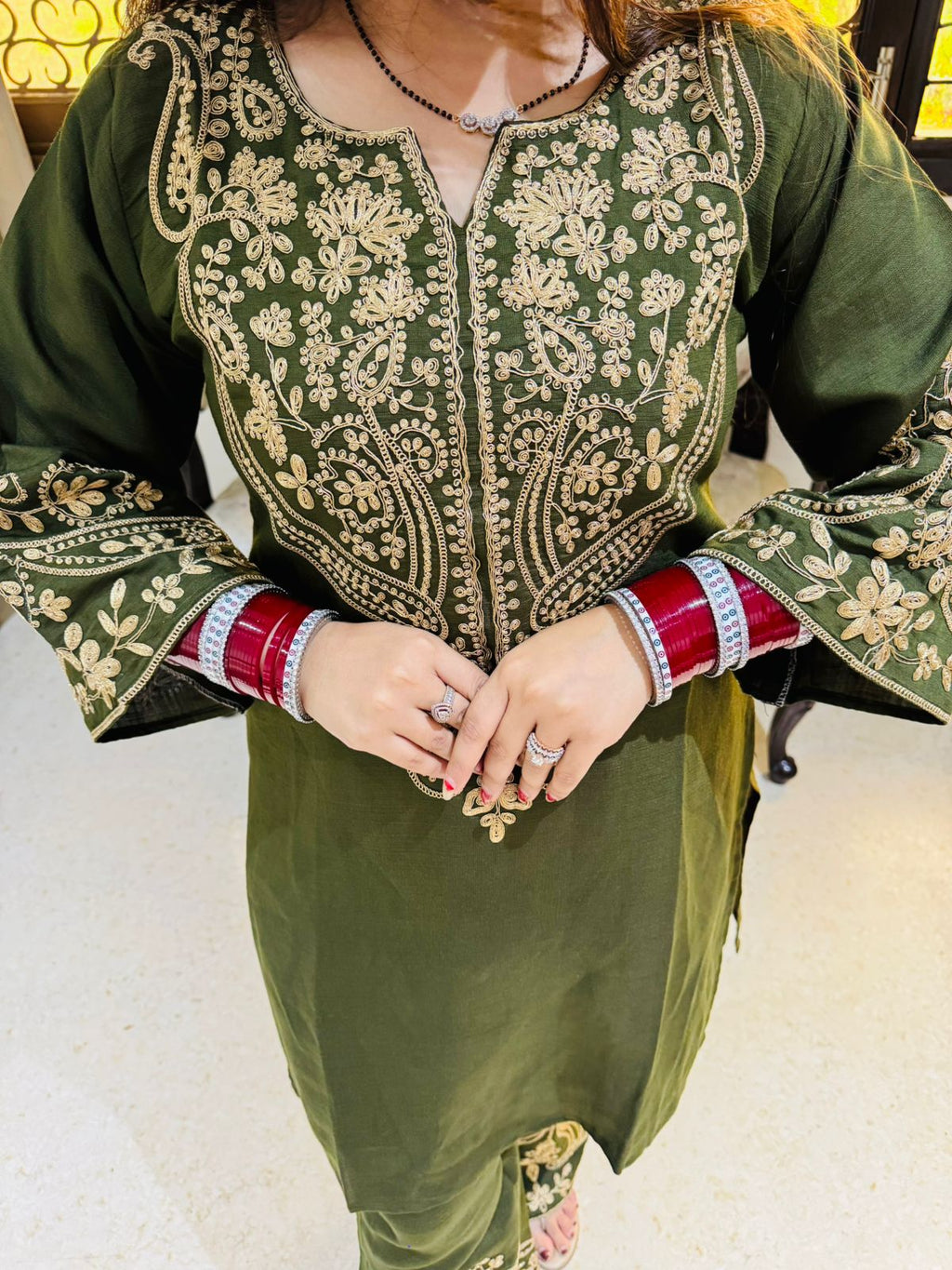 Embroidered Straight Kurta Set