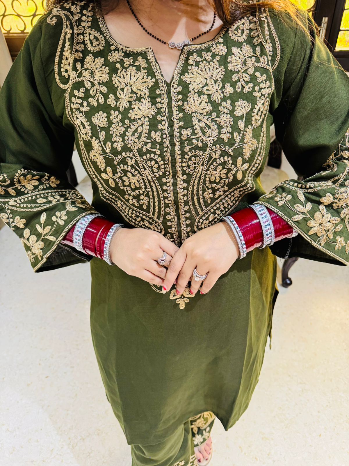 Embroidered Straight Kurta Set
