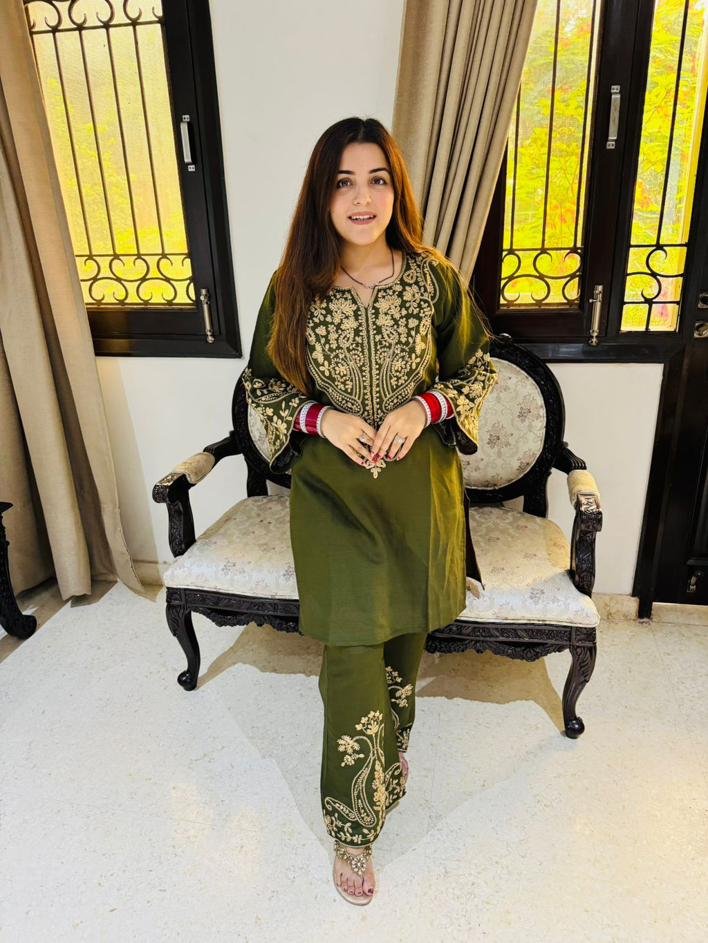 Embroidered Straight Kurta Set