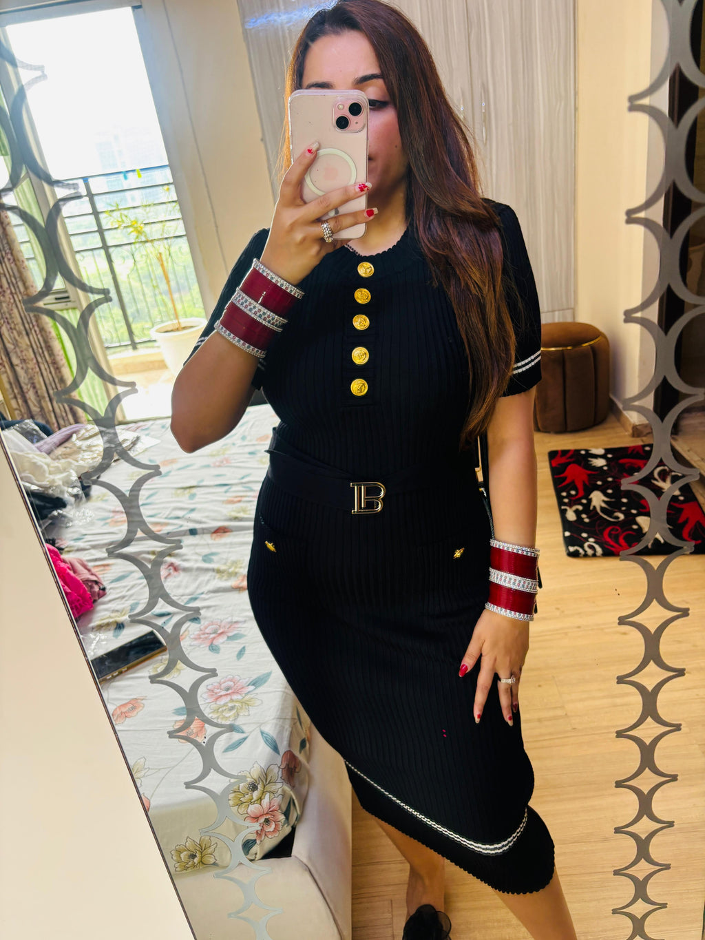 Noir Belle Ribbed Co-Ord Set