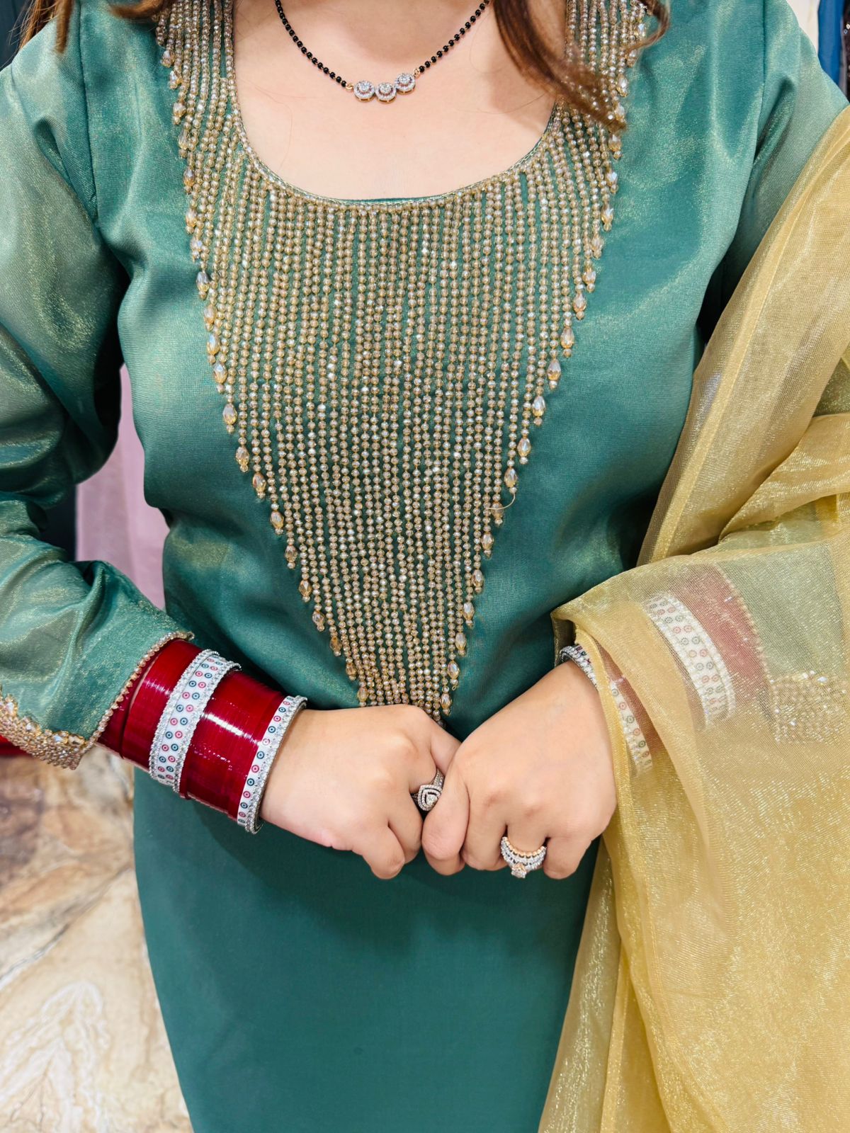 Zayra Silk Embellished Suit Set