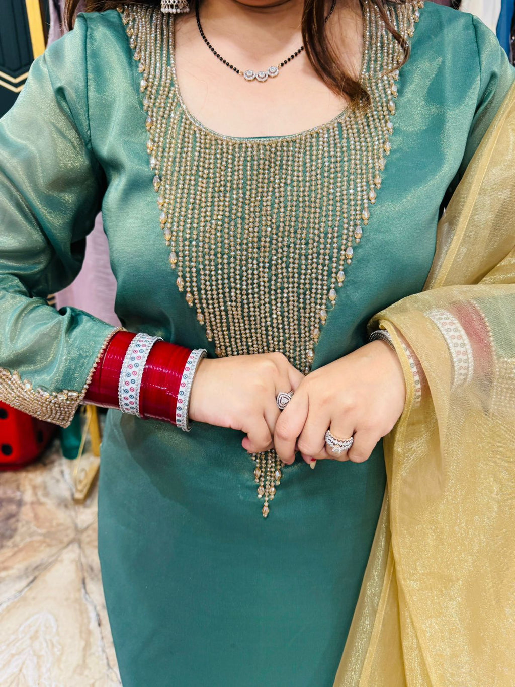 Zayra Silk Embellished Suit Set