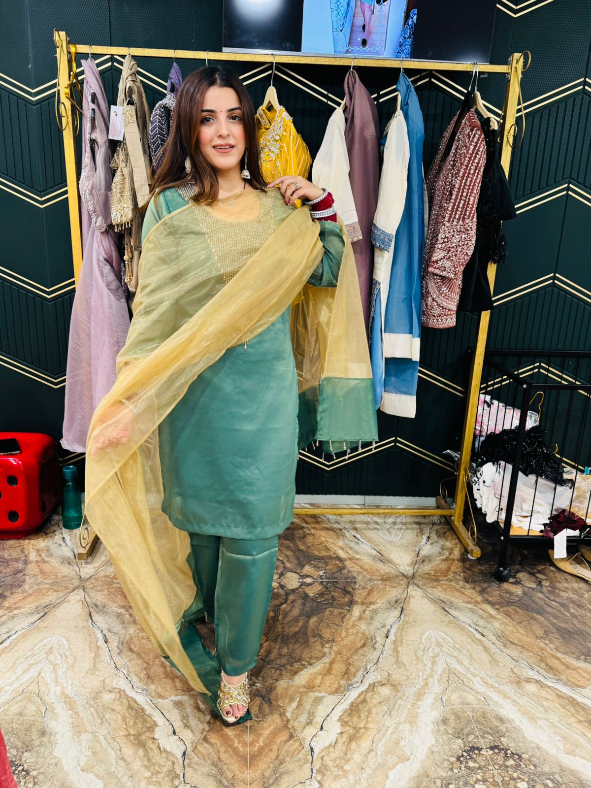 Zayra Silk Embellished Suit Set