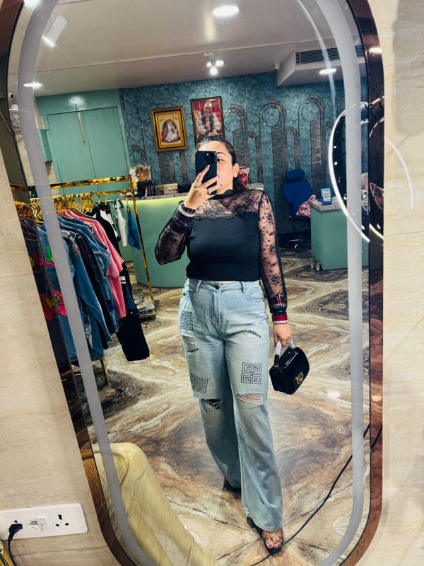 Georgia Lace Knitted Top
