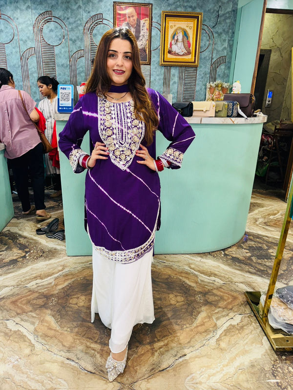 Royal Purple Gota Patti Kurta Set