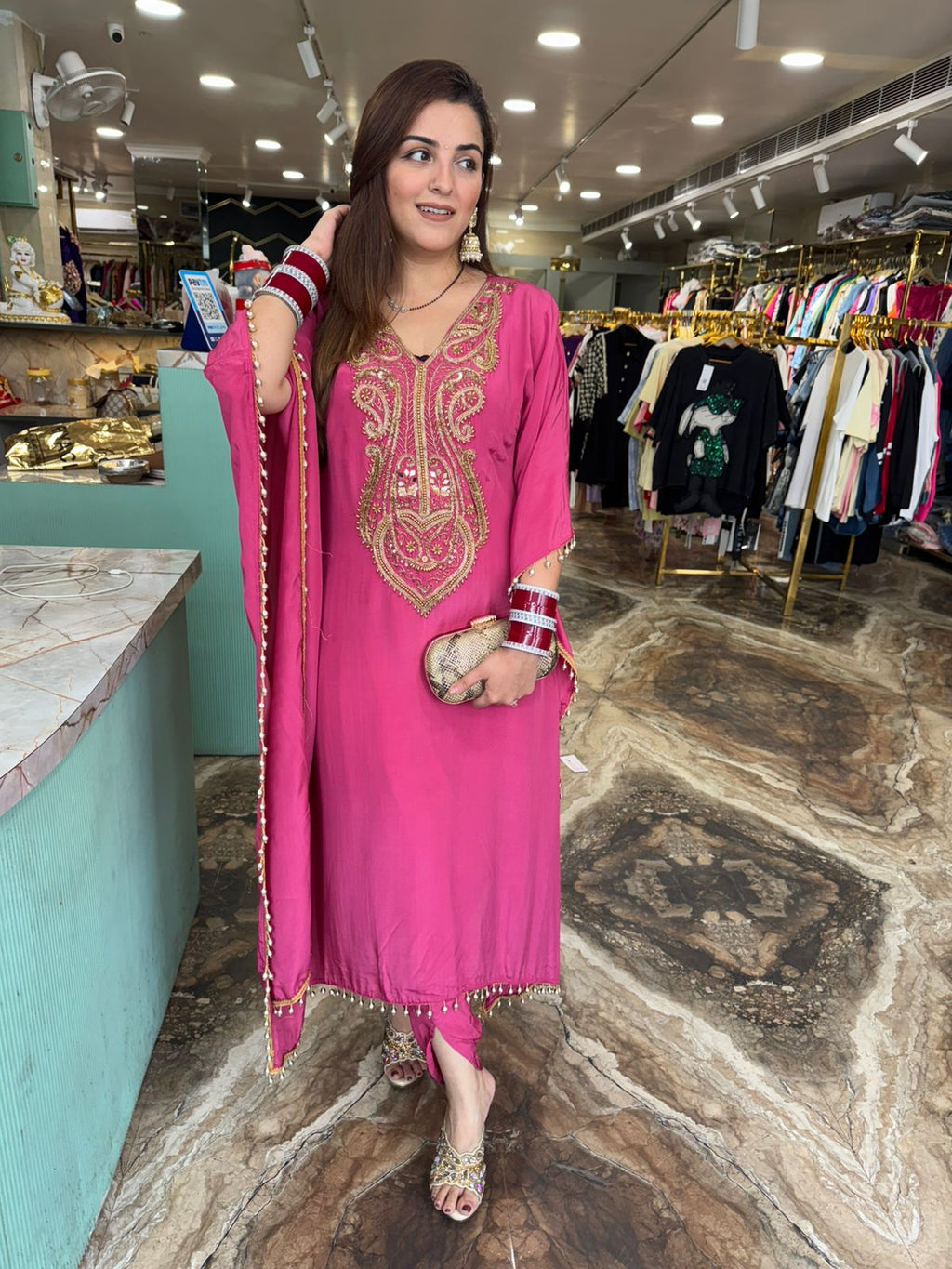 Royal Kaftan-Style Embroidered Kurta Set