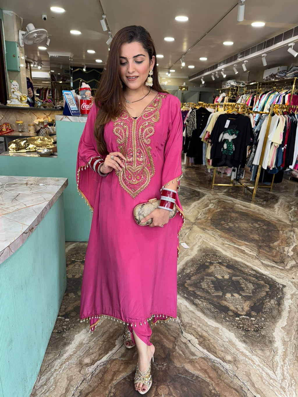 Royal Kaftan-Style Embroidered Kurta Set