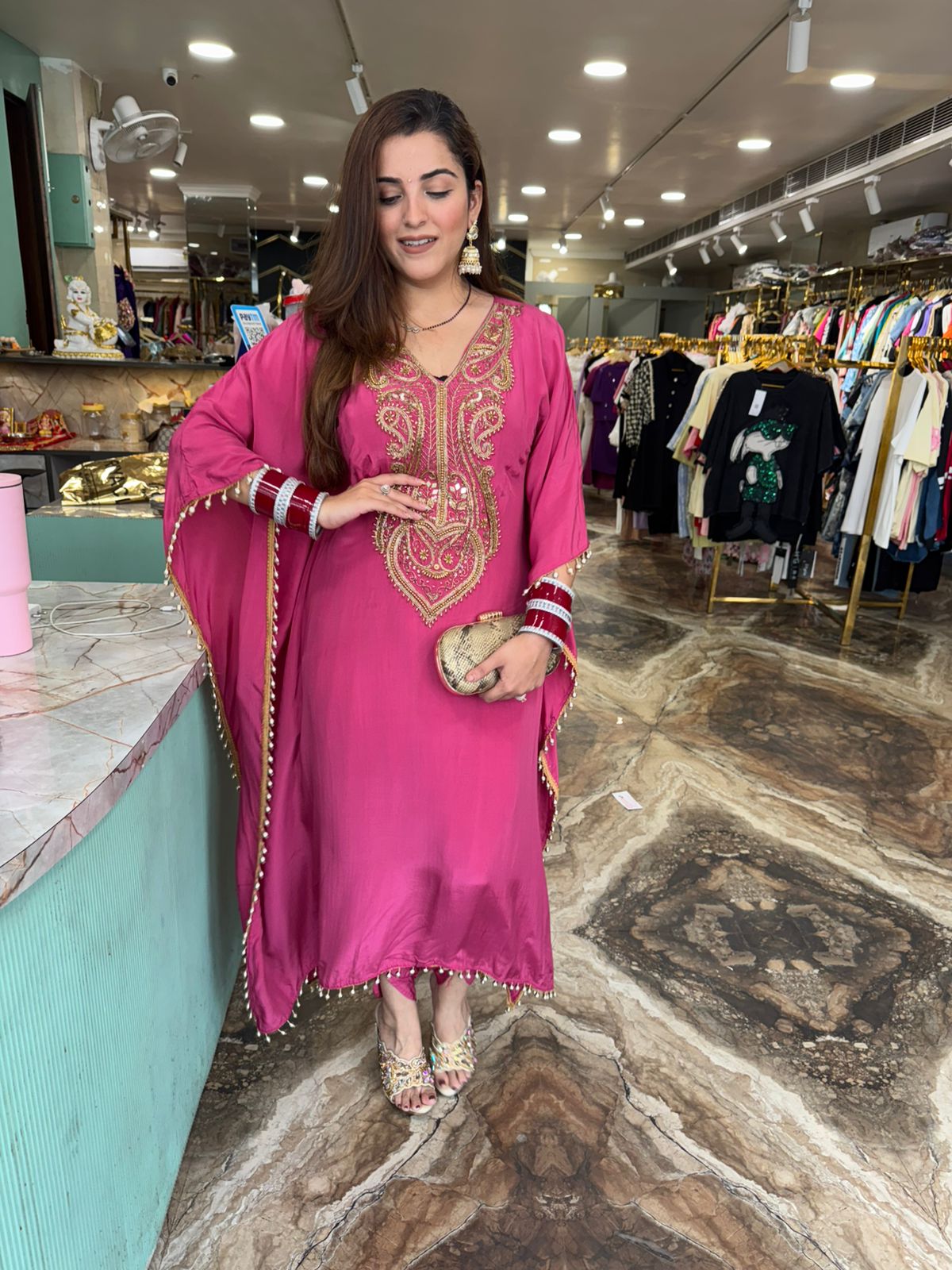 Royal Kaftan-Style Embroidered Kurta Set