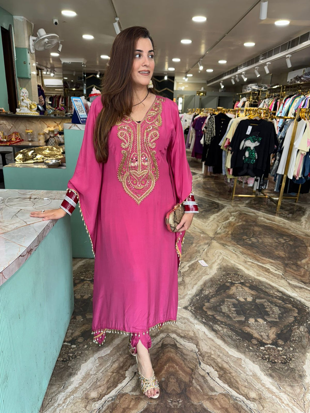 Royal Kaftan-Style Embroidered Kurta Set