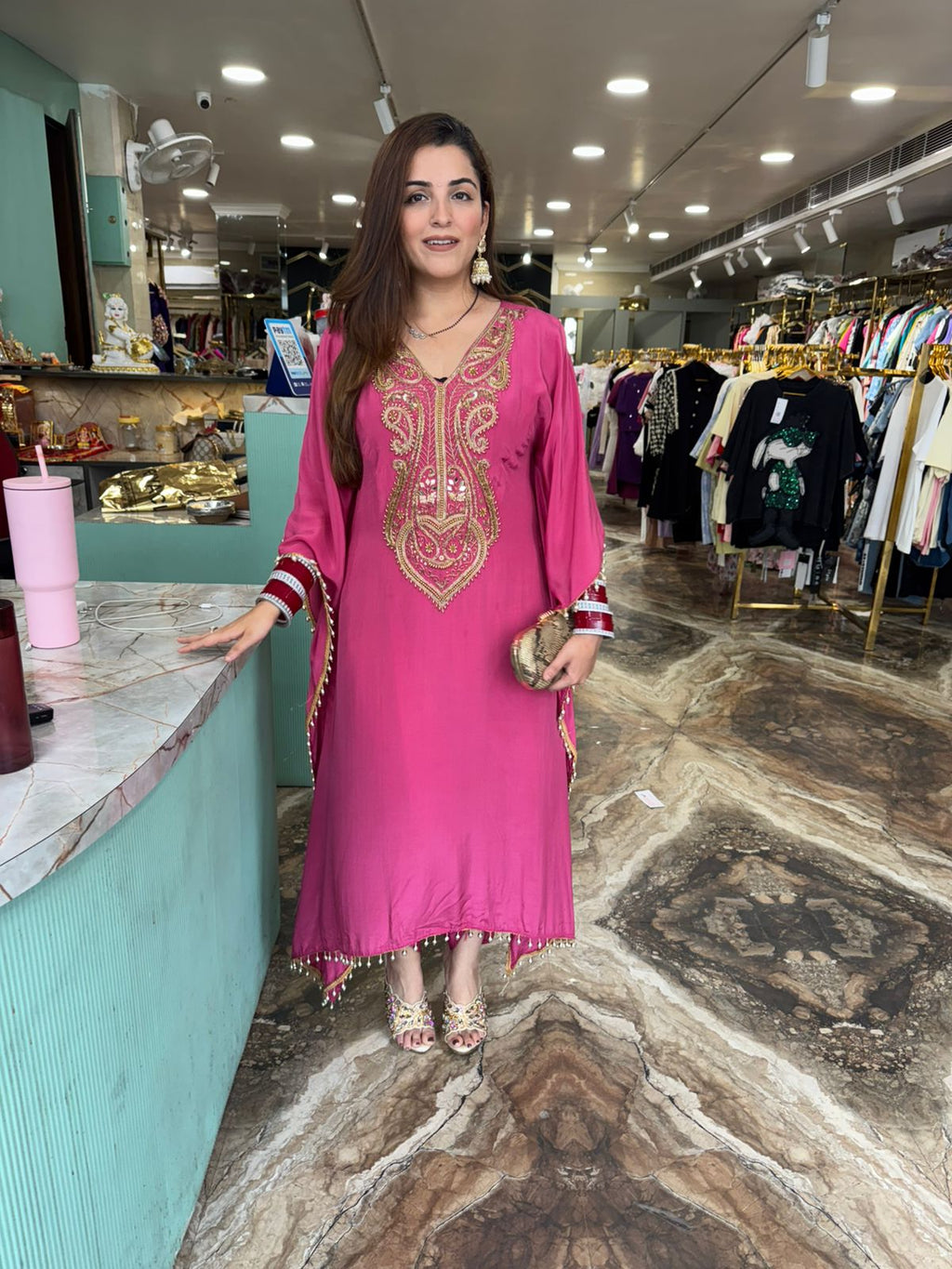 Royal Kaftan-Style Embroidered Kurta Set