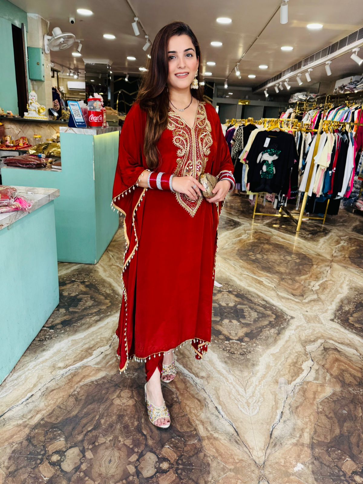 Royal Kaftan-Style Embroidered Kurta Set