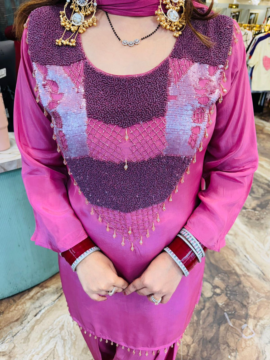 Embellished Kurta with Farsi Salwar