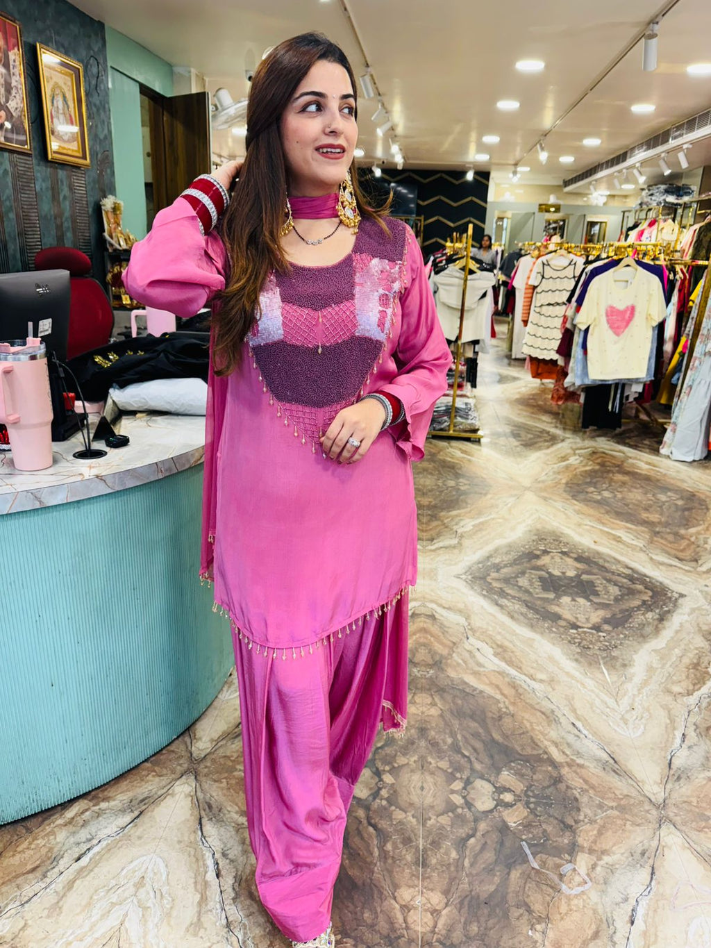 Embellished Kurta with Farsi Salwar