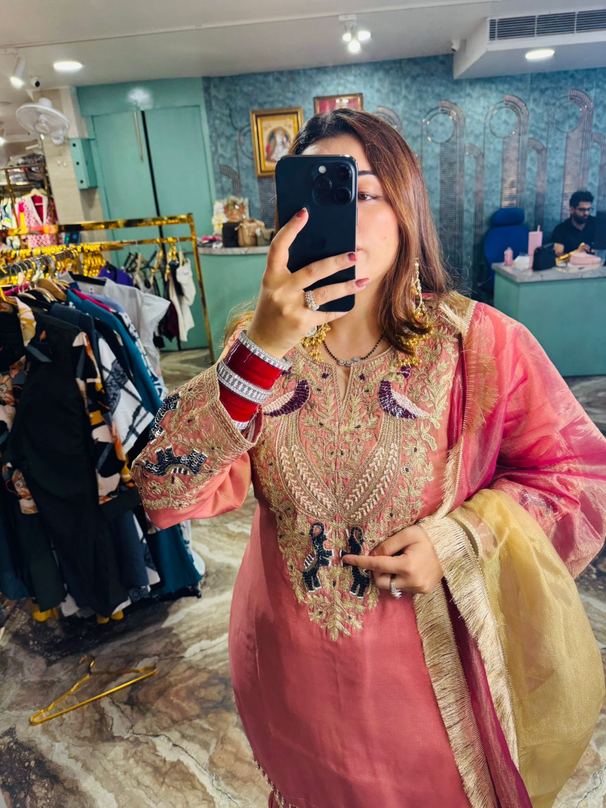 Rosewood Embroidered Sharara Suit