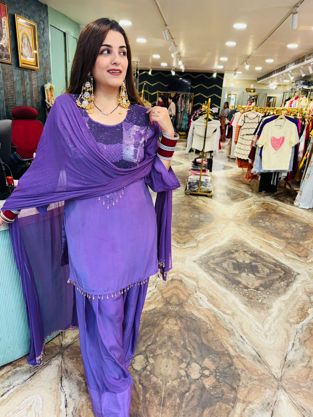 Embellished Kurta with Farsi Salwar