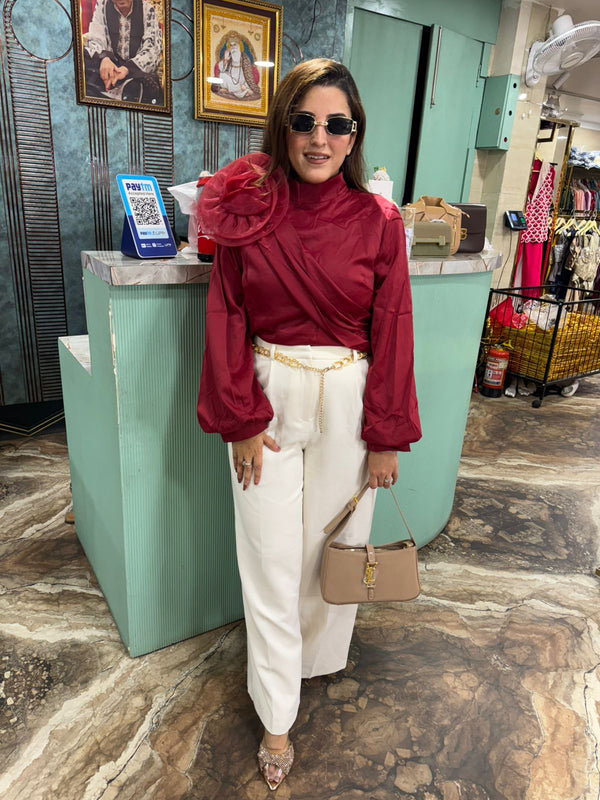 Crimson Bloom Statement top