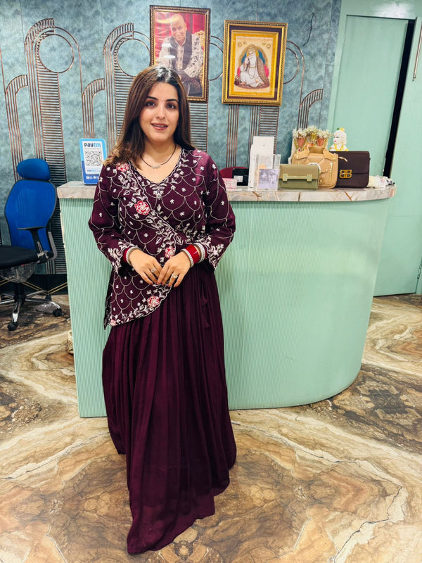 Scarlet bloom Anarkali