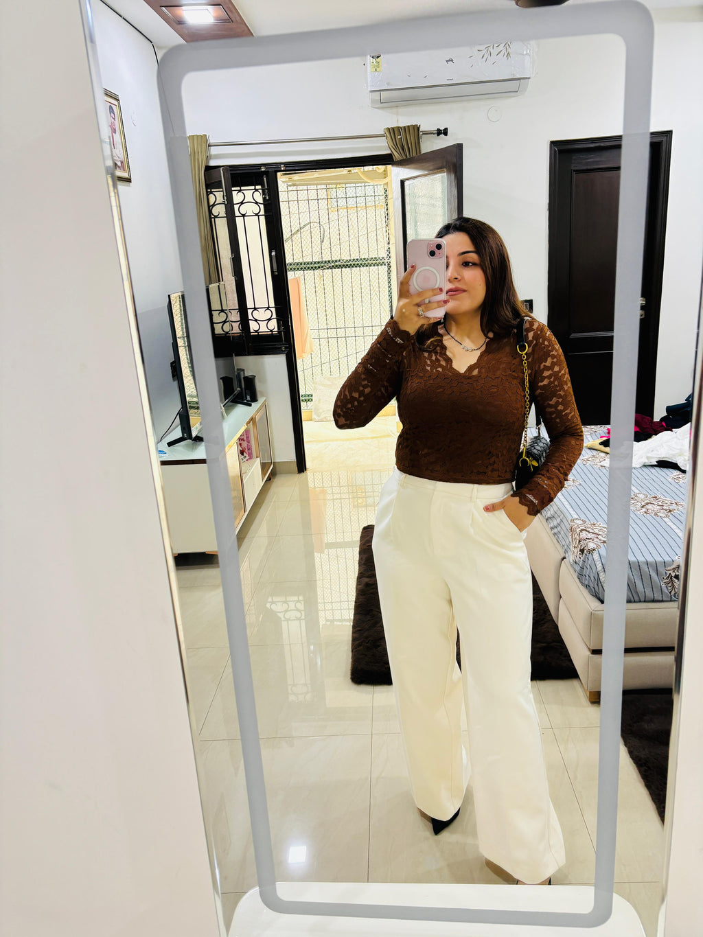 Crimson Lace Elegance Top