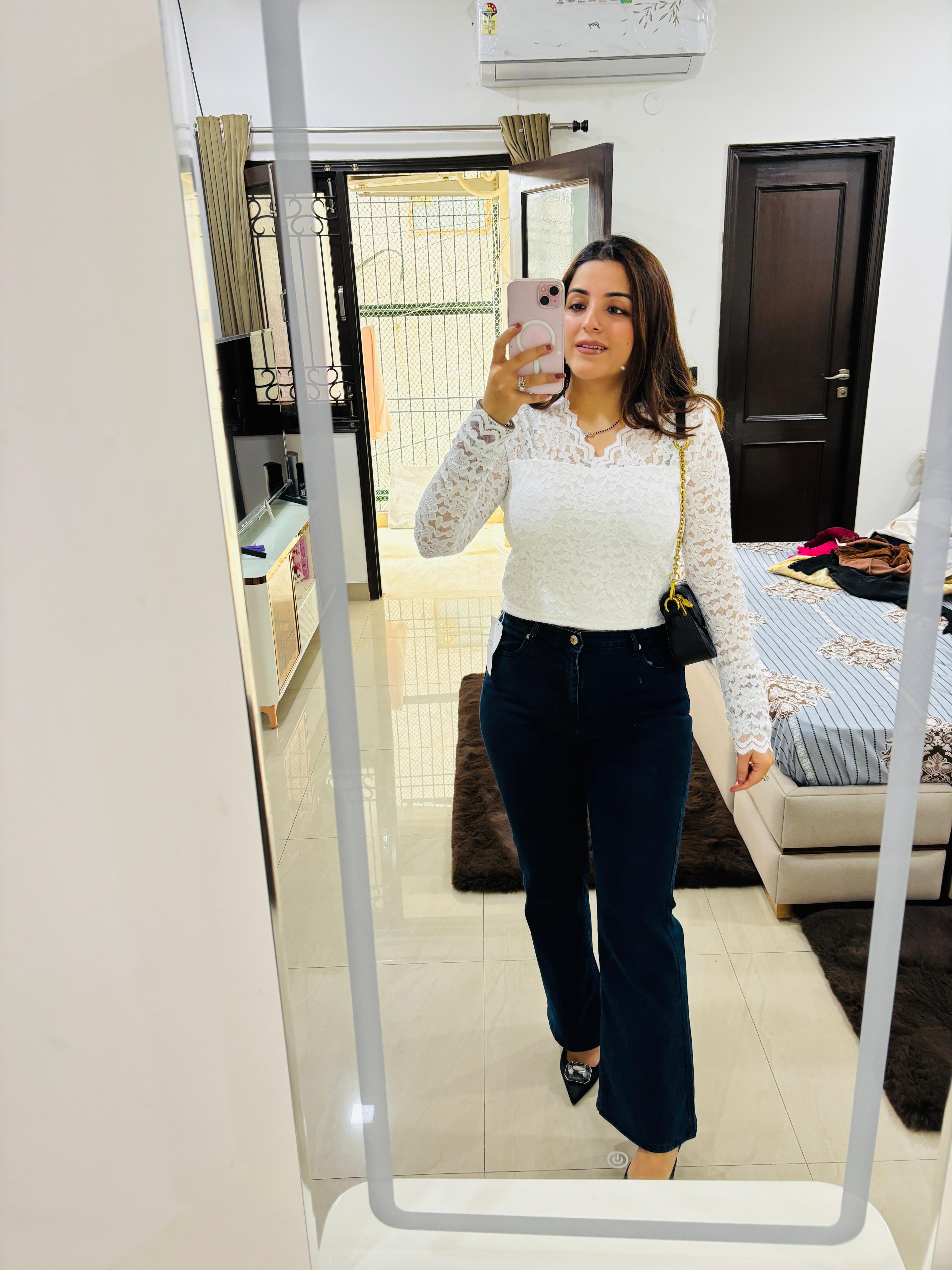 Crimson Lace Elegance Top