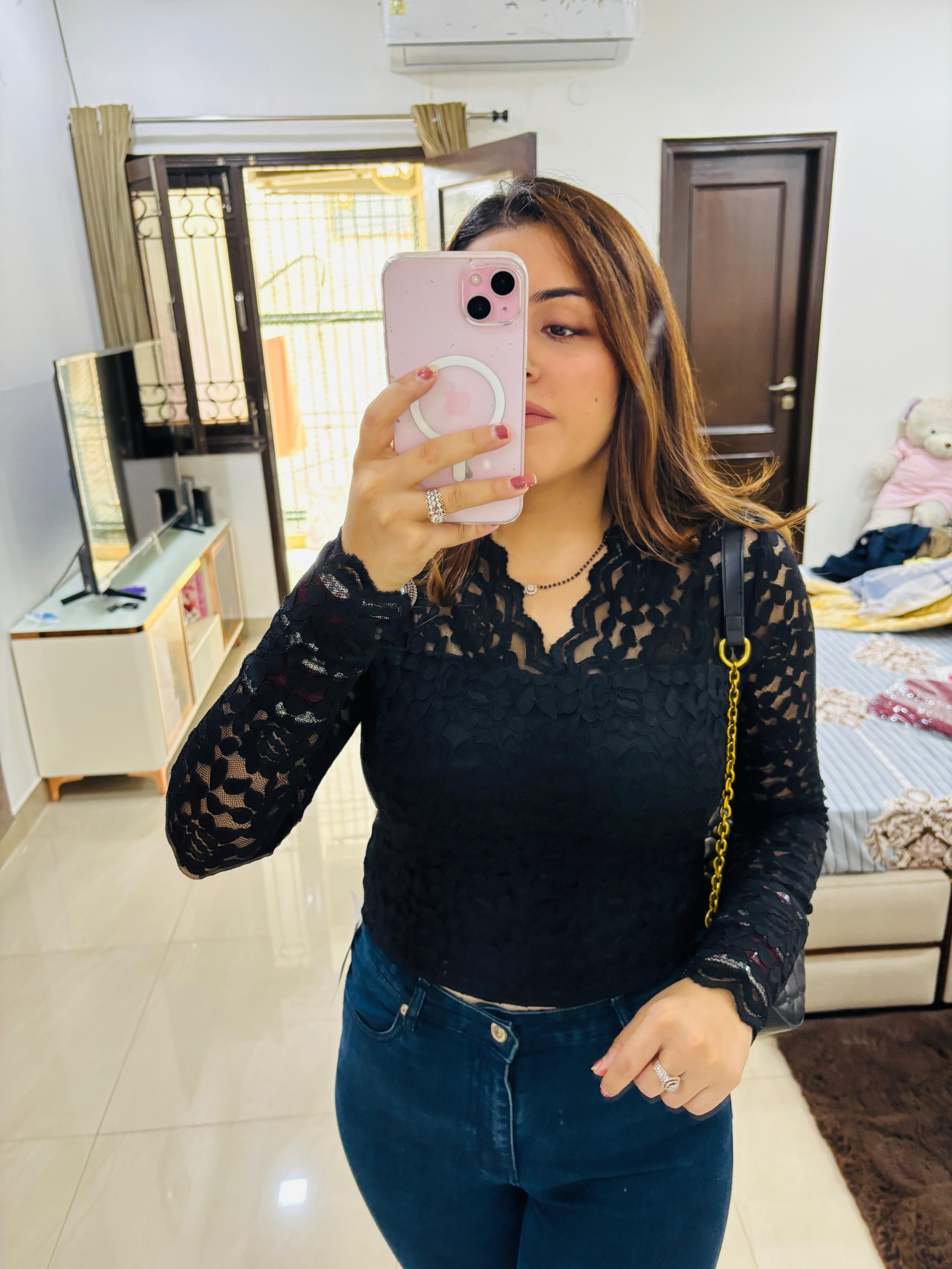 Crimson Lace Elegance Top