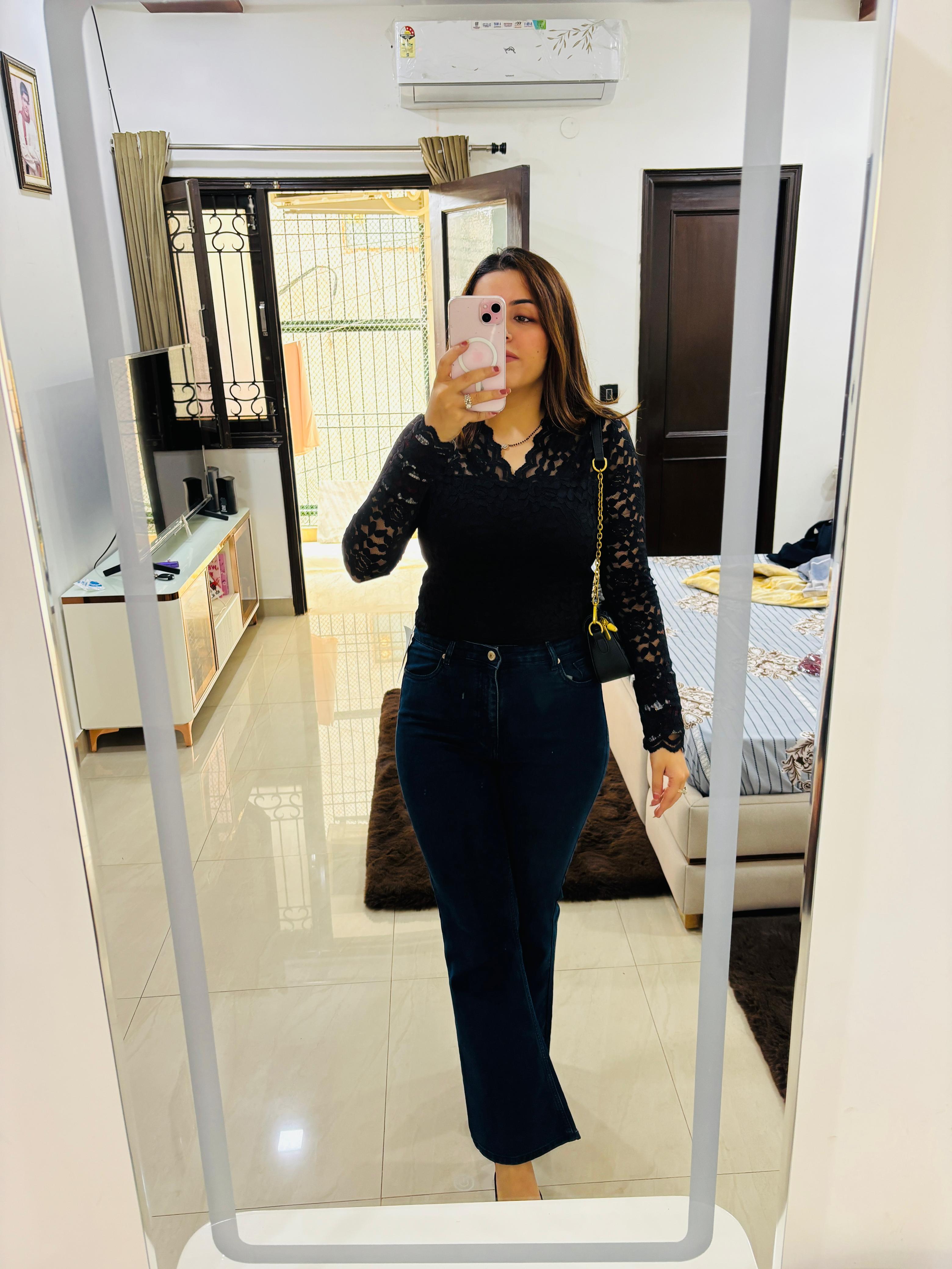 Crimson Lace Elegance Top